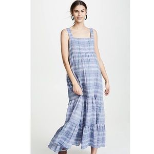 Hatch Jules Chambray Check Dress NWT